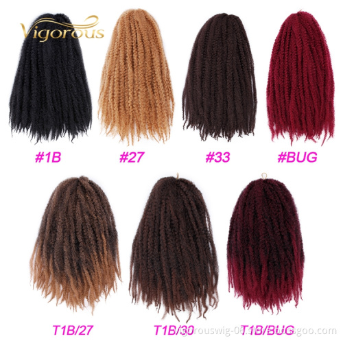 18" marley hair twist afro synthetic braiding extensions locs crotchet bulk braids colored afro kinky braid twist marley hair